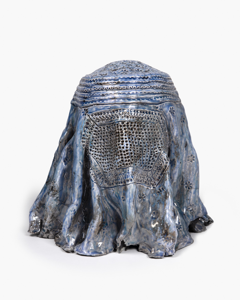 Ceramic art sculpture of a burka